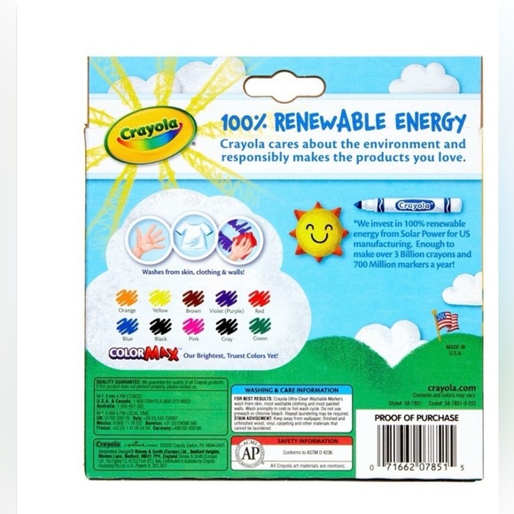 Crayola 10ct Washable Broad Line Markers, School Supplies - Picture 5 of 5